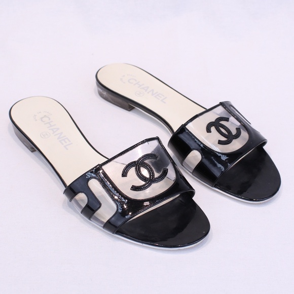chanel plastic slides